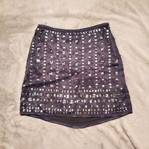 French Connection Gray Sequins Skirt Size 4